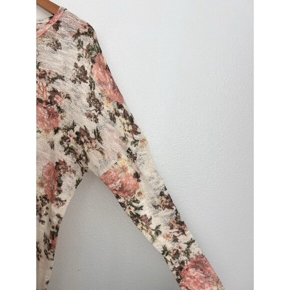Charming Charlie Floral Print Lightweight Sweater Top S Cottage Coquette Dainty - Picture 3 of 7